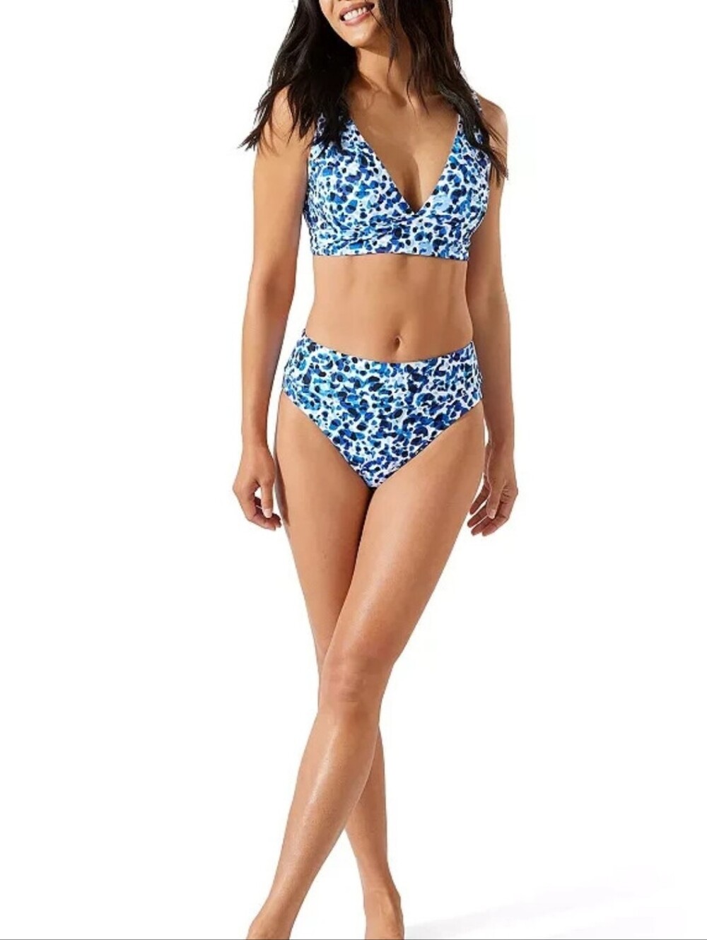 Tommy Bahama Blue Animal Print 2 Piece Swim Suit Bikini, Small